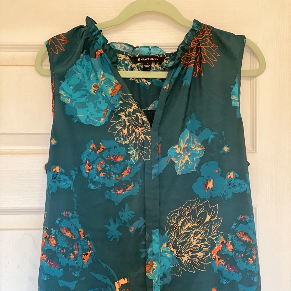 Orlee Mixed Material Split Neck Top